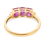 9K Yellow Gold Ruby and Diamond Ring 1.88 Ct.