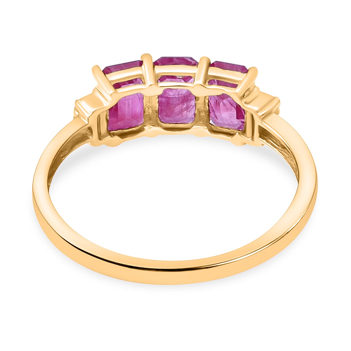 1.88 Ct. Ruby and Diamond Trilogy Inspired Ring in 9k Yellow Gold 6346491 4
