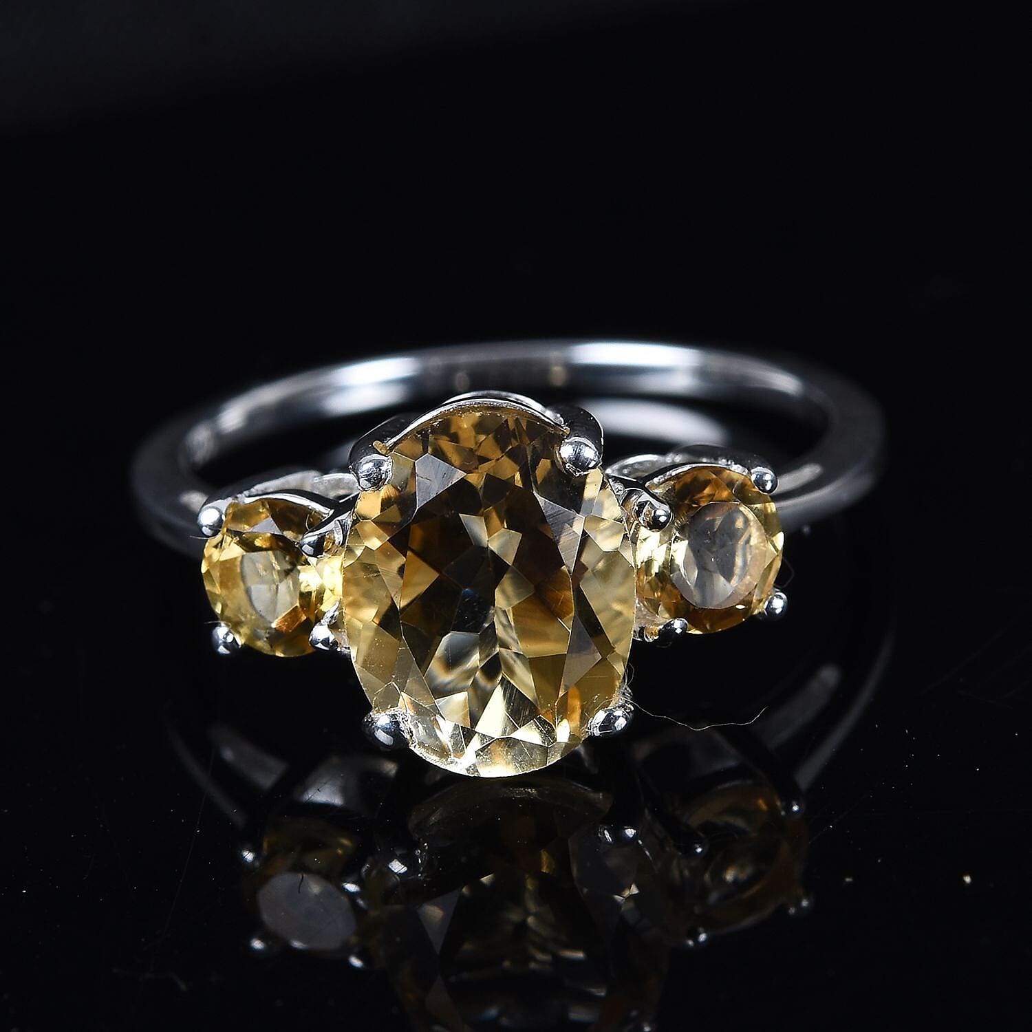 1.90 Ct Citrine Trilogy Ring in Sterling Silver 3605448 2