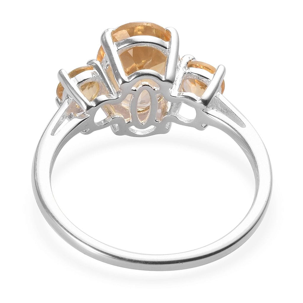 Citrine Trilogy Ring in Sterling Silver