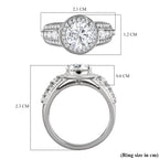 Moissanite Ring in Platinum Overlay Sterling Silver 1.96 Ct.