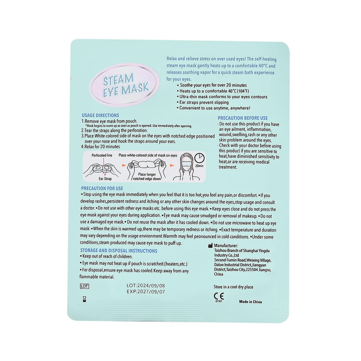 10-Piece Hyaluronic Acid Steam Eye Mask 7814825 4