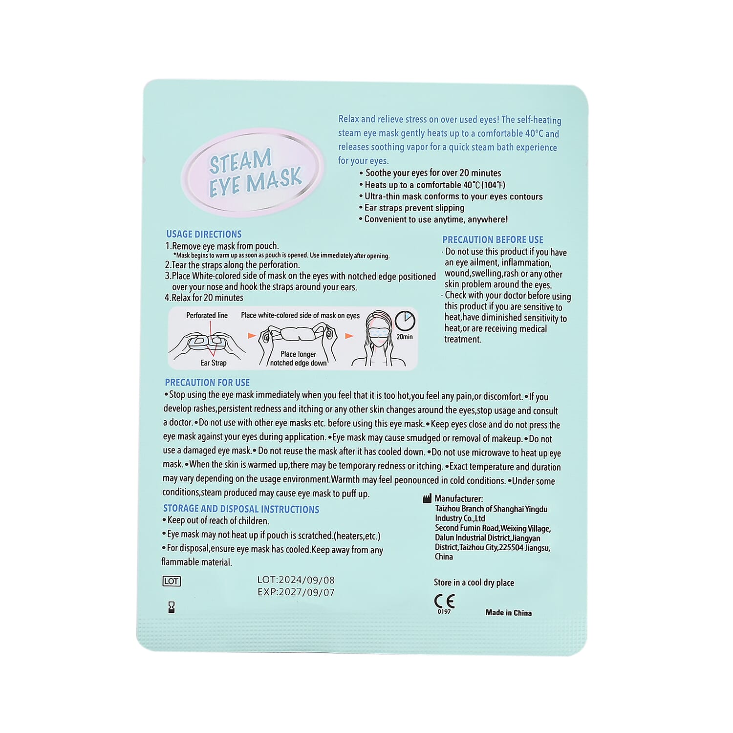 10-Piece Hyaluronic Acid Steam Eye Mask 7814825 4