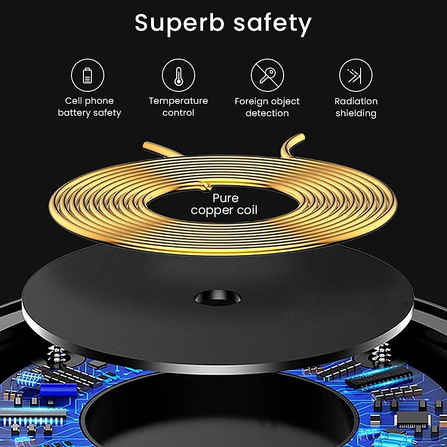 10 Watts Wireless Fast Charger with LED Indicator for Samsung Galaxy S21/S20/S10/S10+/S10e/S9/S9+/S8/S7, iPhone 13/12/SE 2/11/Xs/XR/X/8 Plus/8, Airpods, and All Qi-Enabled Phone- Black 7456318 3