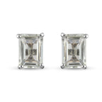 Prasiolite Stud Earrings with Push Back in Platinum Overlay Sterling Silver 1.95 Ct.