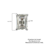 Prasiolite Stud Earrings with Push Back in Platinum Overlay Sterling Silver 1.95 Ct.