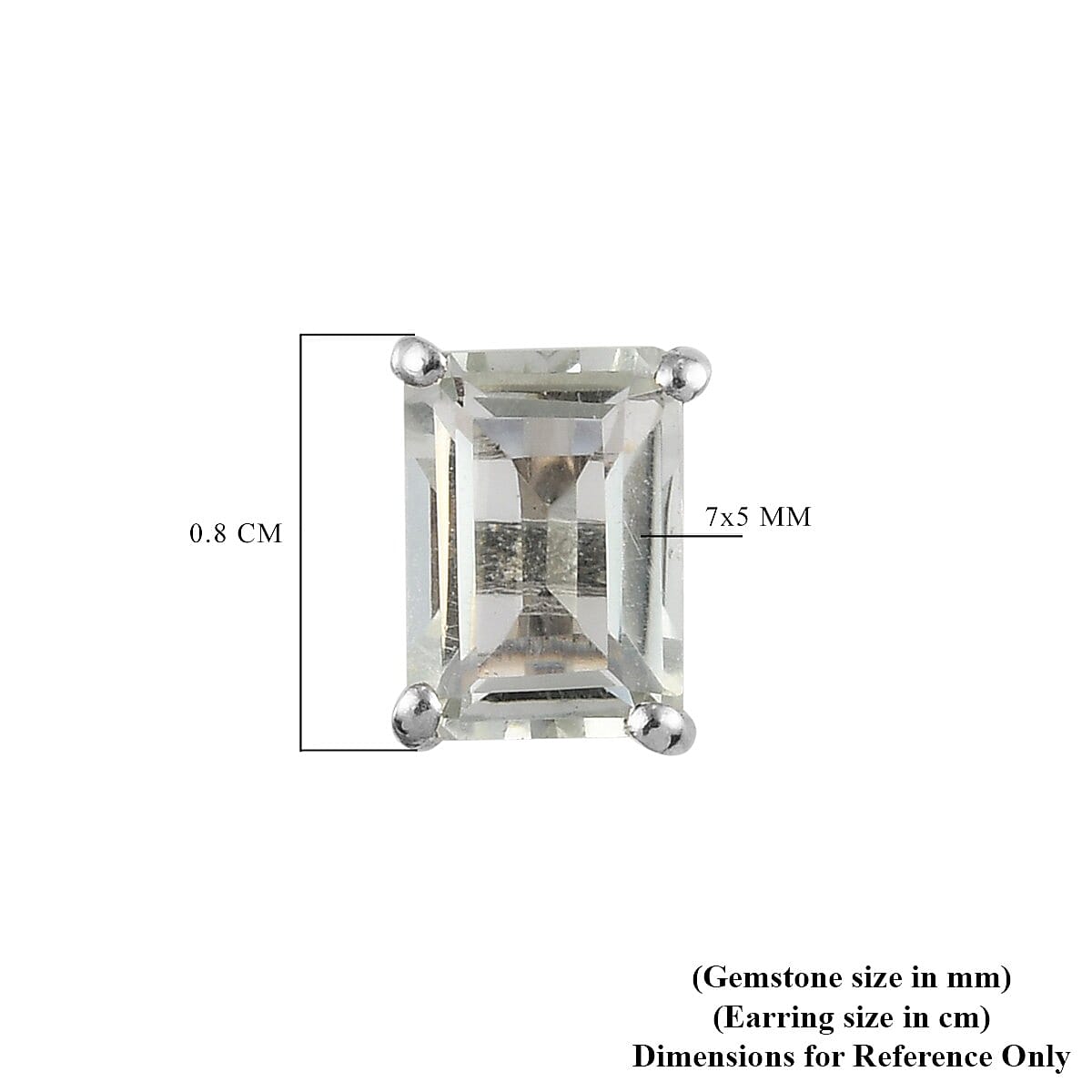 10.2 Ct. Prasiolite Solaitre Stud Earrings in Platinum Plated Sterling Silver V32529053 5
