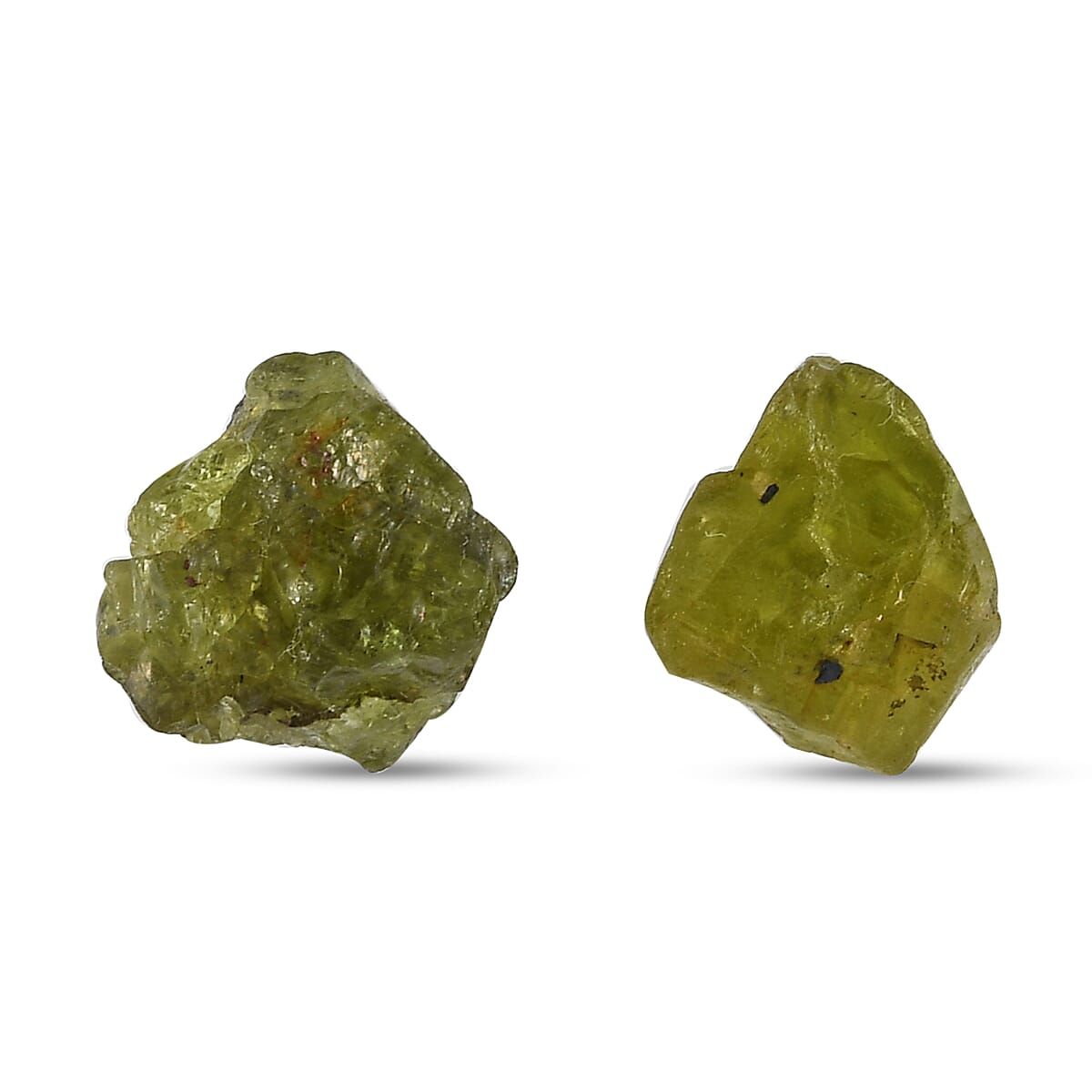 10.45 Ct. Raw Peridot Solitaire Stud Earrings in Platinum Plated Sterling Silver 3793807 0
