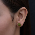 Hebei Peridot Earrings (with Push Back) in Sterling Silver 10.00 Ct.