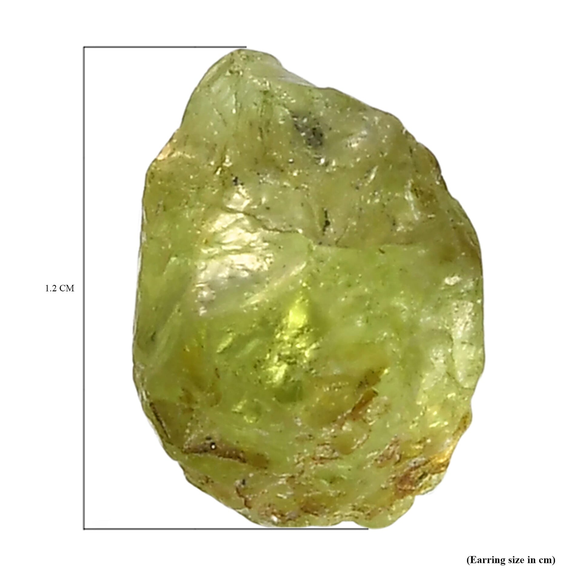 10.45 Ct. Raw Peridot Solitaire Stud Earrings in Platinum Plated Sterling Silver 3793807 7
