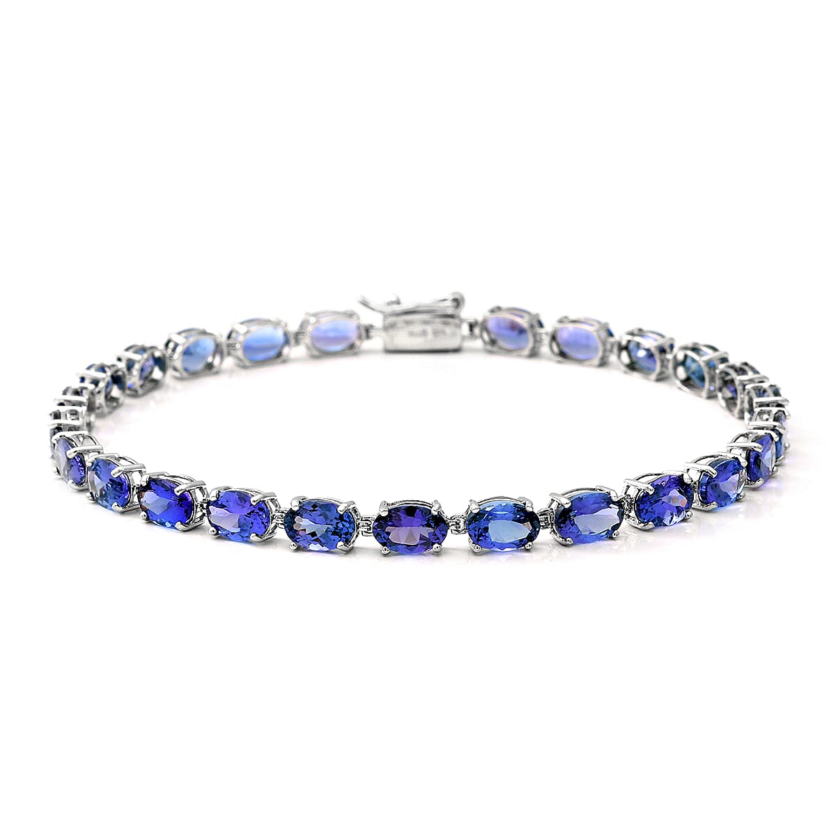 10.80 Ct AAA Tanzanite Tennis Bracelet Size 7.5 in 14K White Gold 6830130 0