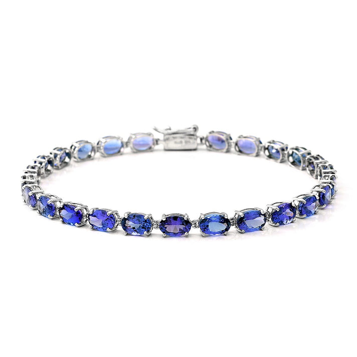 10.80 Ct AAA Tanzanite Tennis Bracelet Size 7.5 in 14K White Gold 6830130 1
