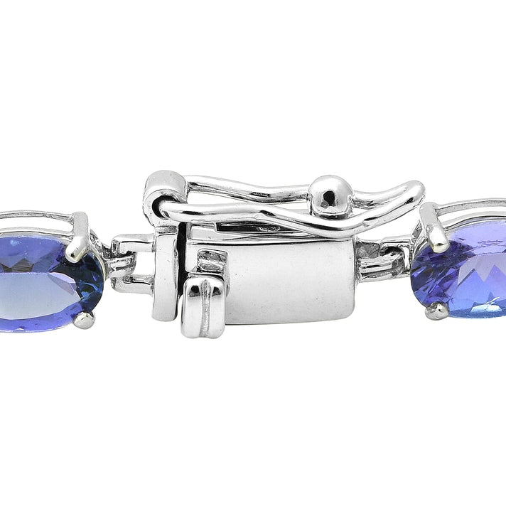 10.80 Ct AAA Tanzanite Tennis Bracelet Size 7.5 in 14K White Gold 6830130 2