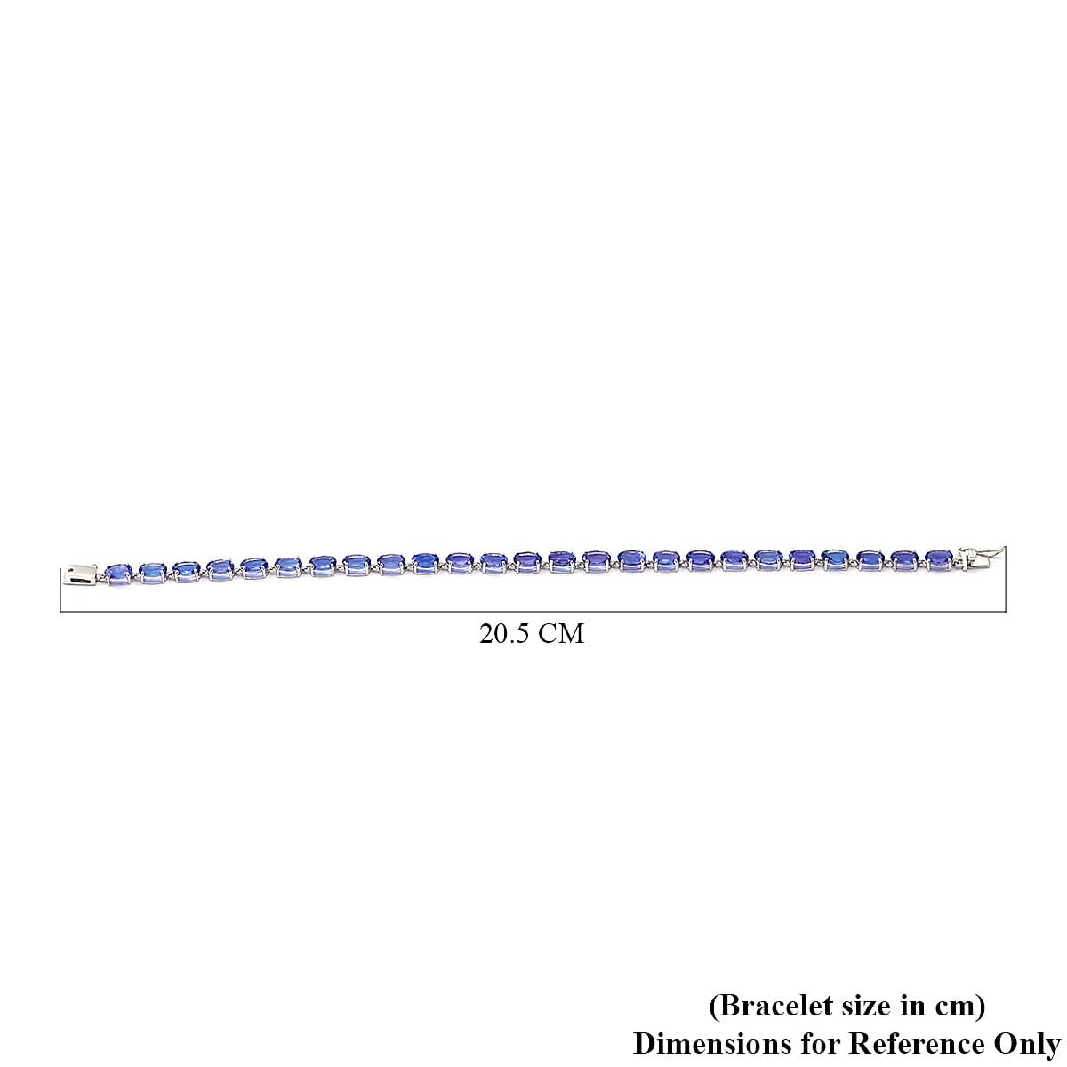 10.80 Ct AAA Tanzanite Tennis Bracelet Size 7.5 in 14K White Gold 6830130 2