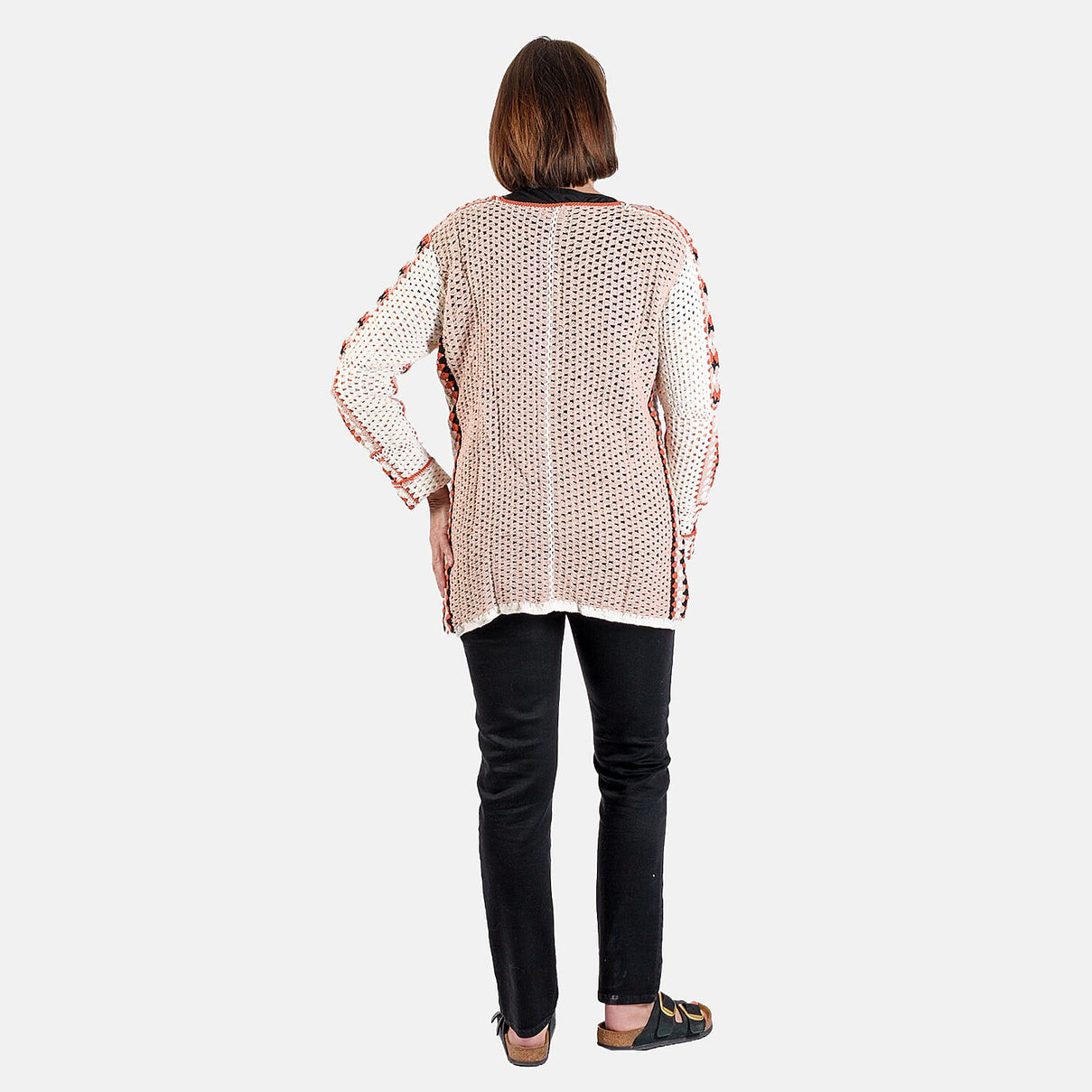 100% Cotton Hand Crochet Cardigan - White and Multi 6280242 2