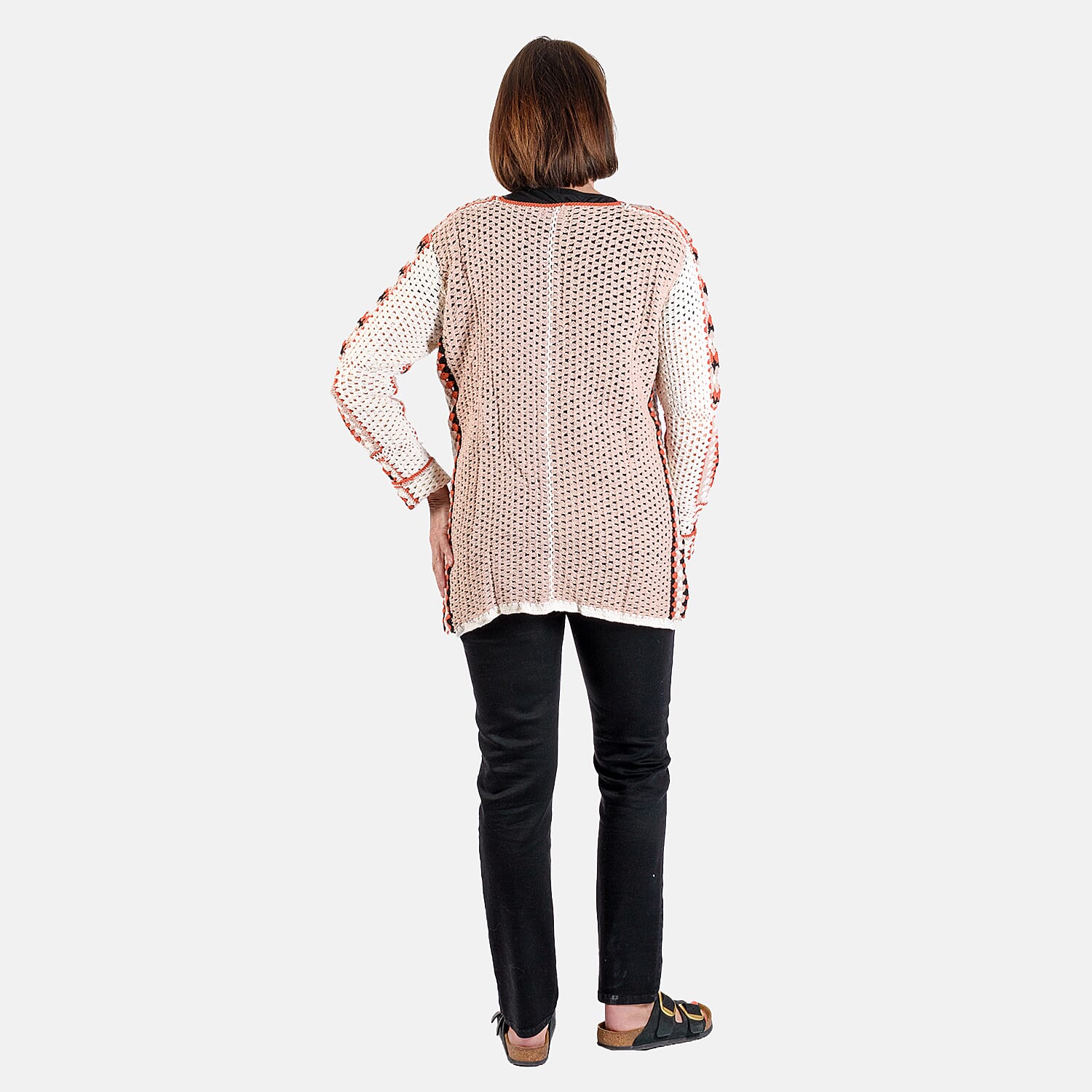 100% Cotton Hand Crochet Cardigan - White and Multi 6280242 2