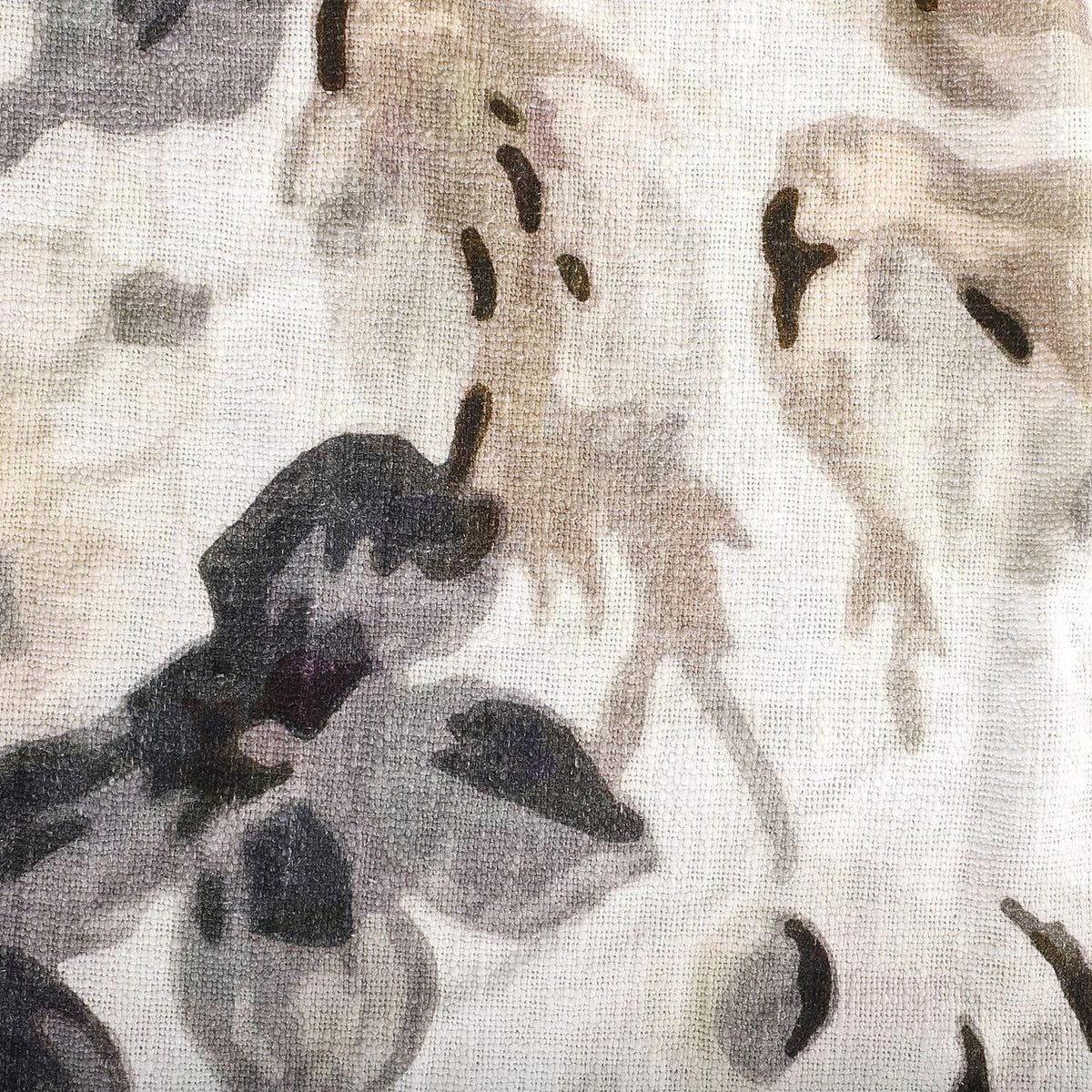 100% Cotton Slub Digital Printed Throw Blanket with Frill - Ivory and Black 7016636 7