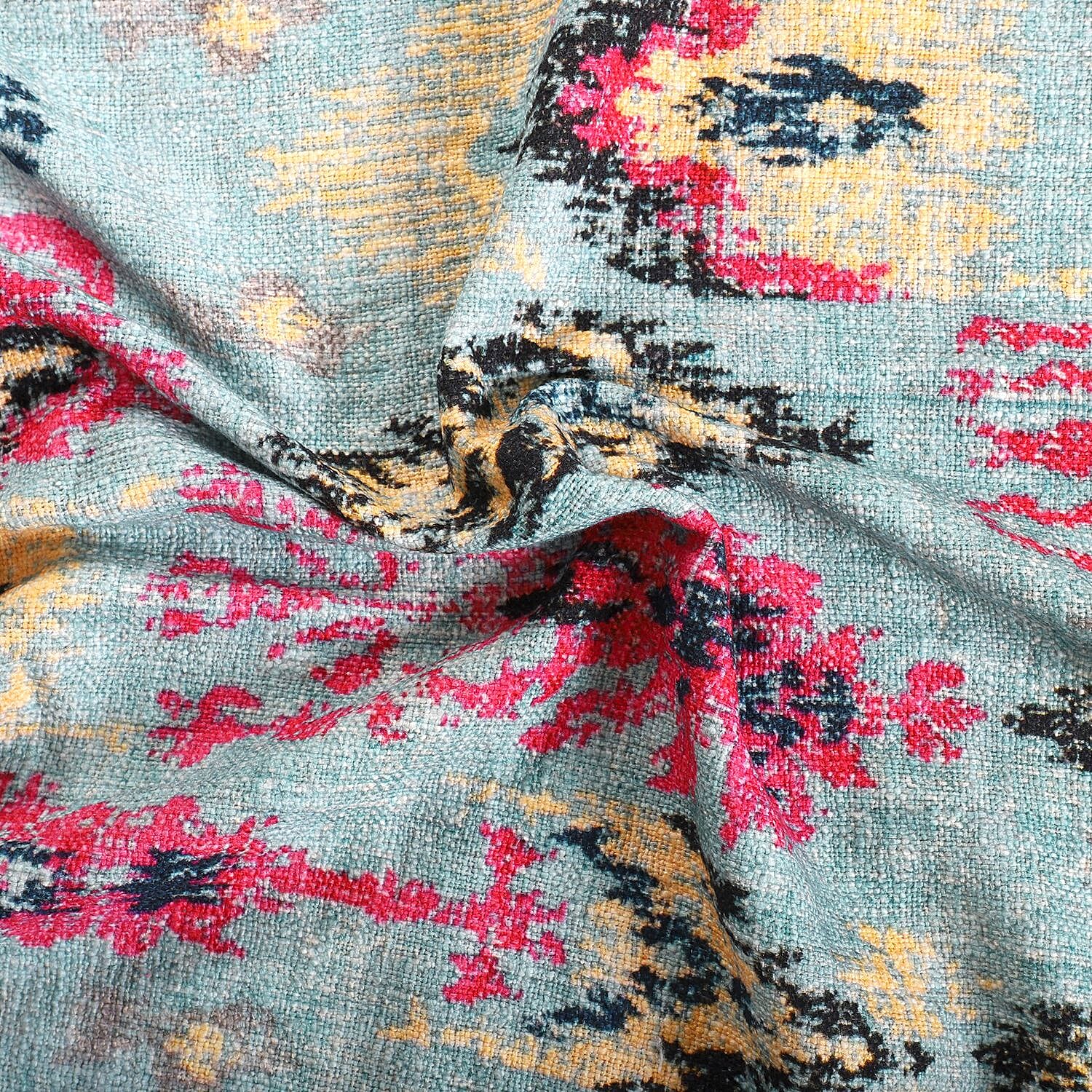 Cotton Slub Digital Printed Throw Blanket with Tassels - Grey 7016664 6
