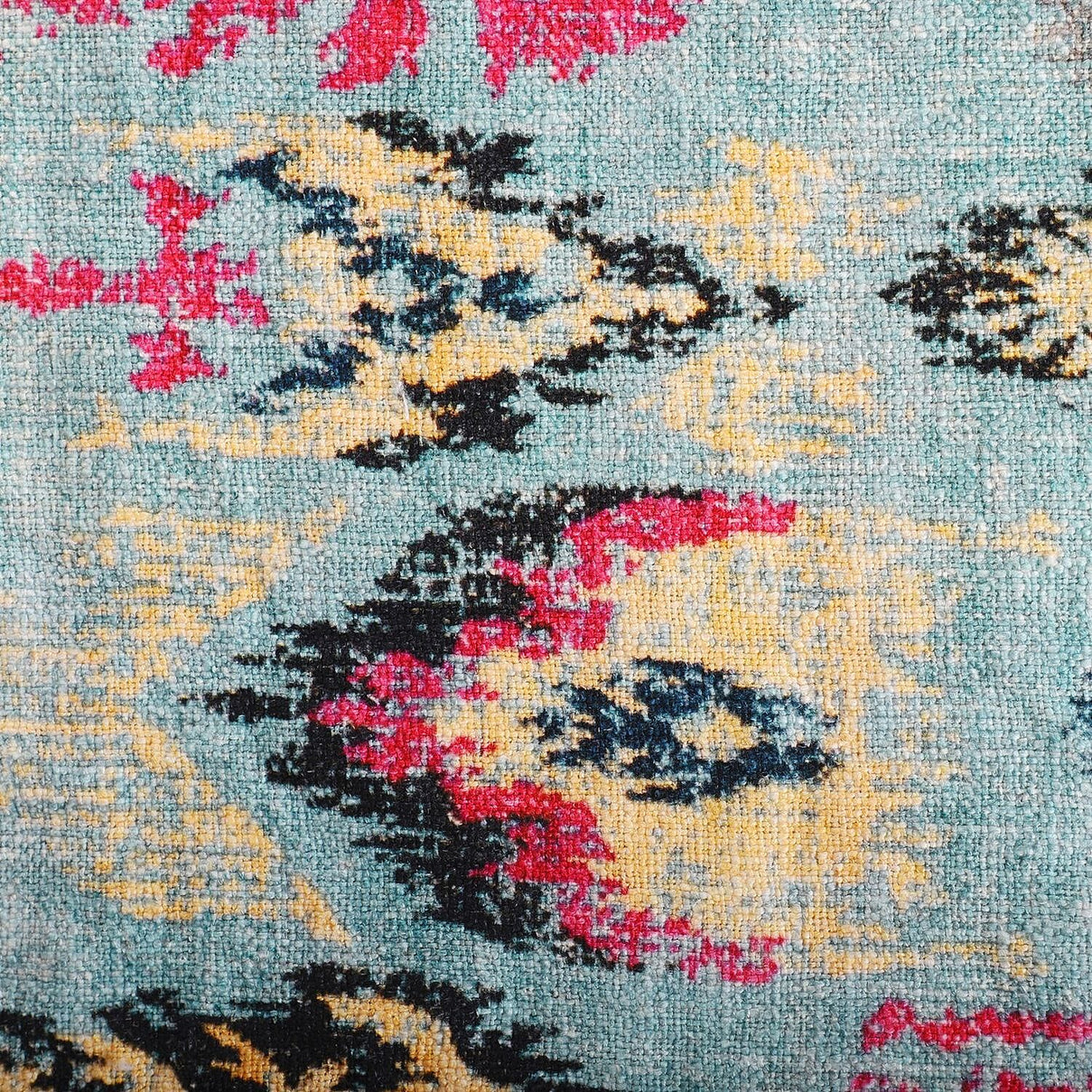 Cotton Slub Digital Printed Throw Blanket with Tassels - Grey 7016664 7