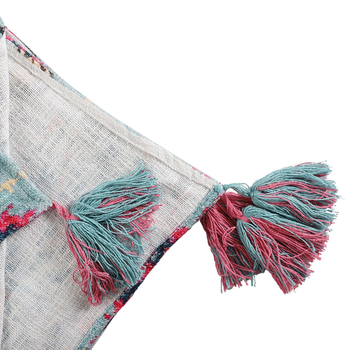 Cotton Slub Digital Printed Throw Blanket with Tassels - Grey 7016664 8