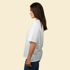 100% Cotton Womens V Neck Slub Tee Top (Size 10) - White