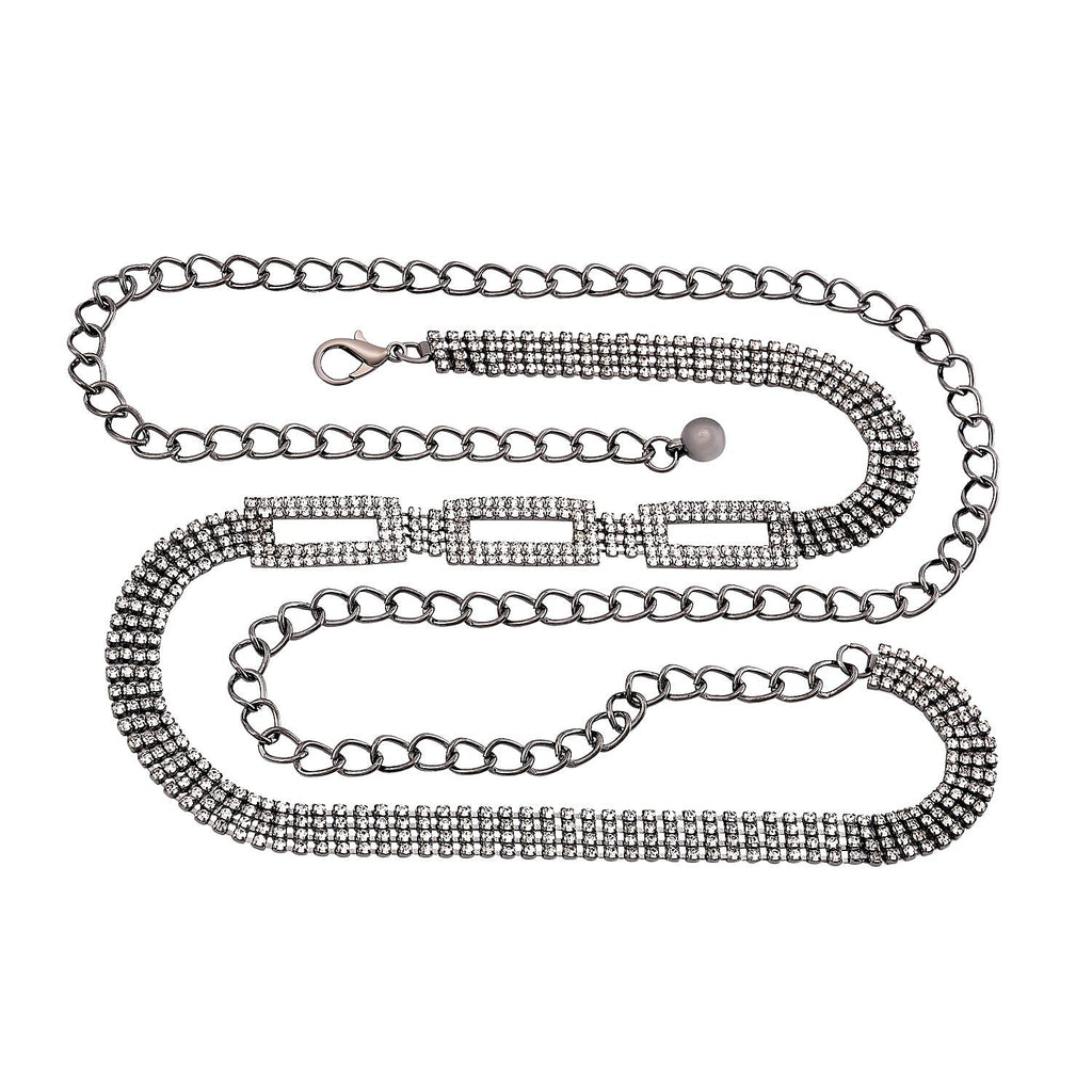 100% Crystal Glass Belt (Size 130 cm) - Black