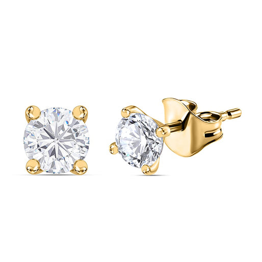 LIVE TV PRESENTATION Super Find - 100 Faceted Moissanite Solitaire Earrings in Platinum Overlay Sterling Silver 1.00 ct