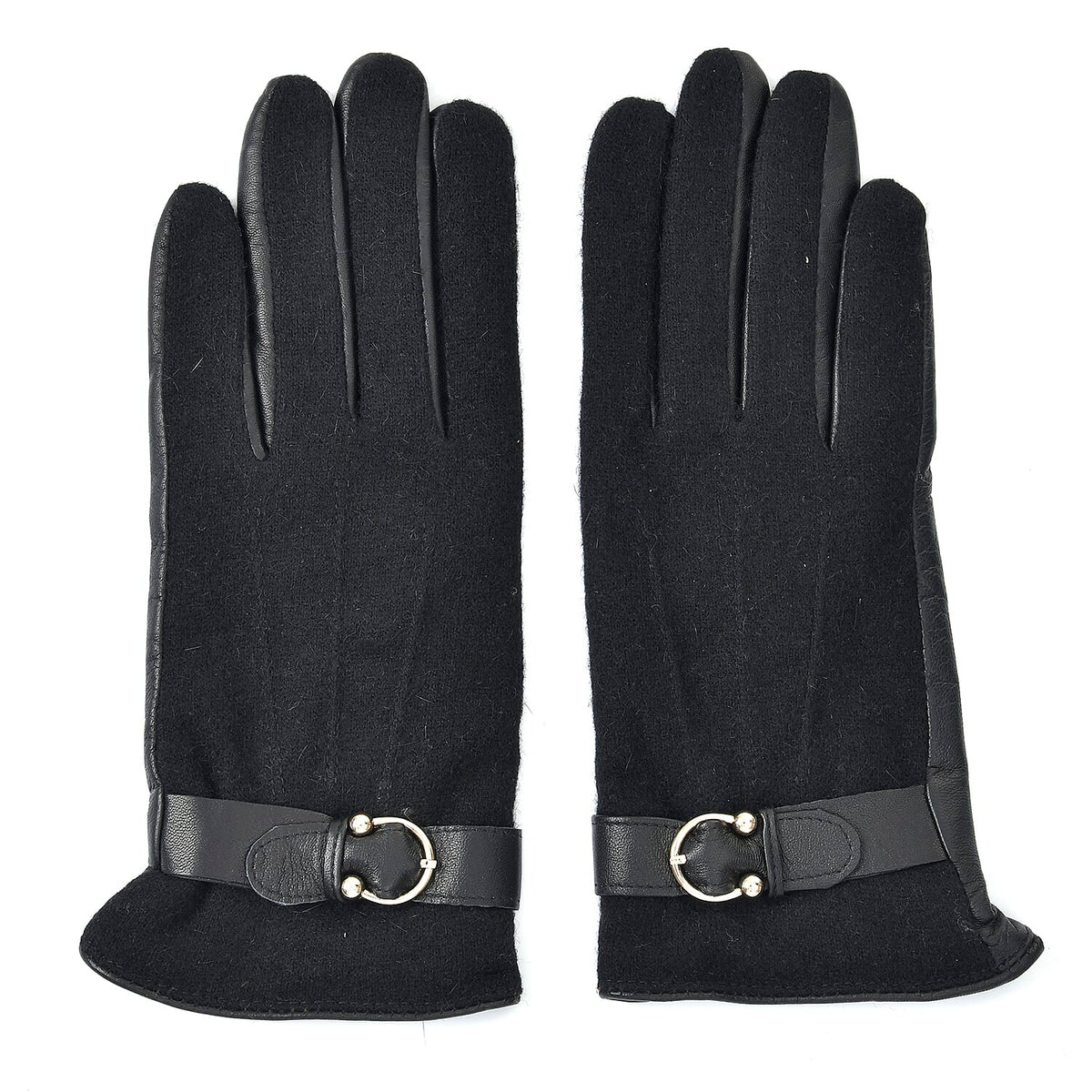 100% Genuine Leather Adjustable Gloves - Black 7597309 0