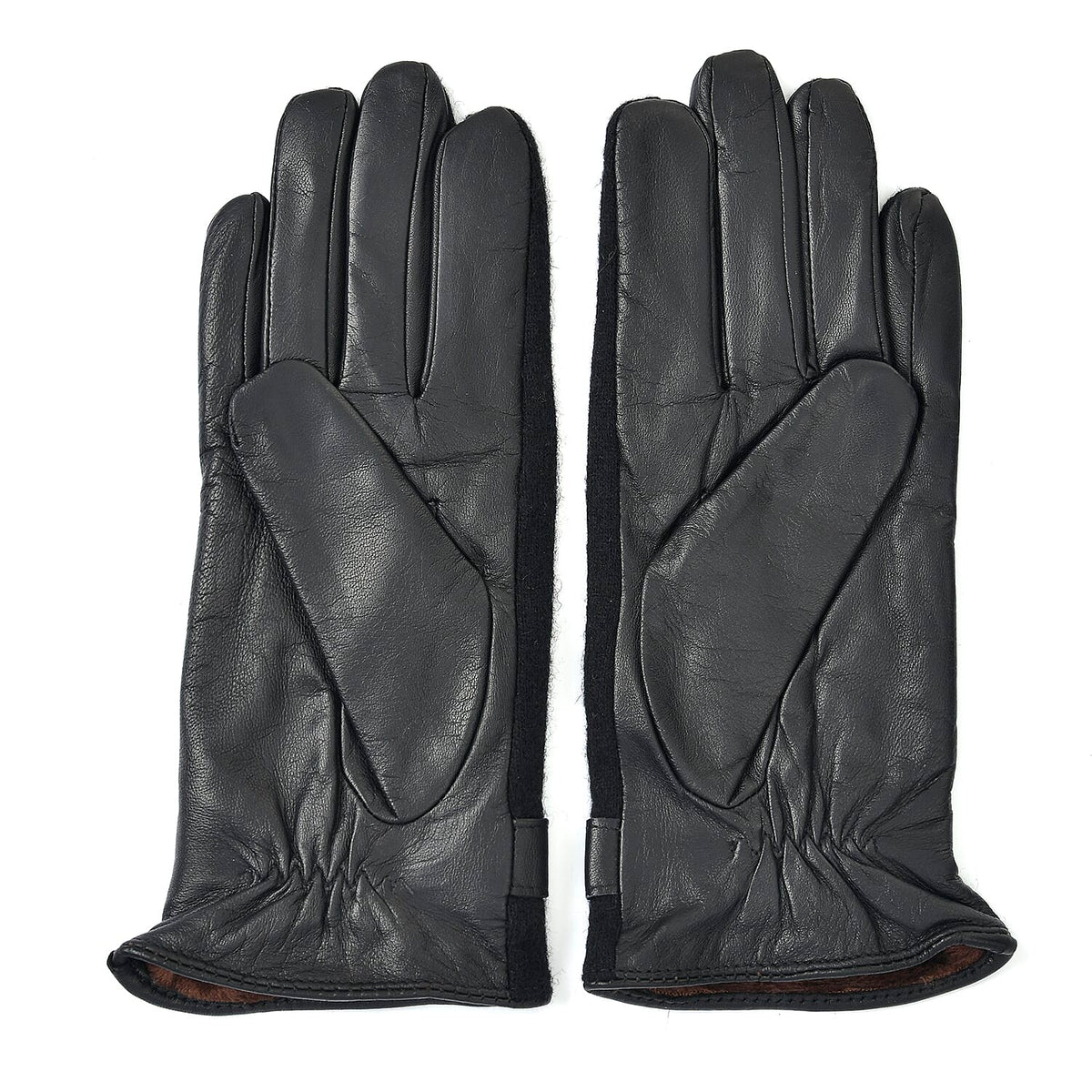 100% Genuine Leather Adjustable Gloves - Black 7597309 2