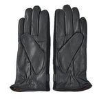 100% Genuine Leather Gloves (Size 21x10cm) - Black