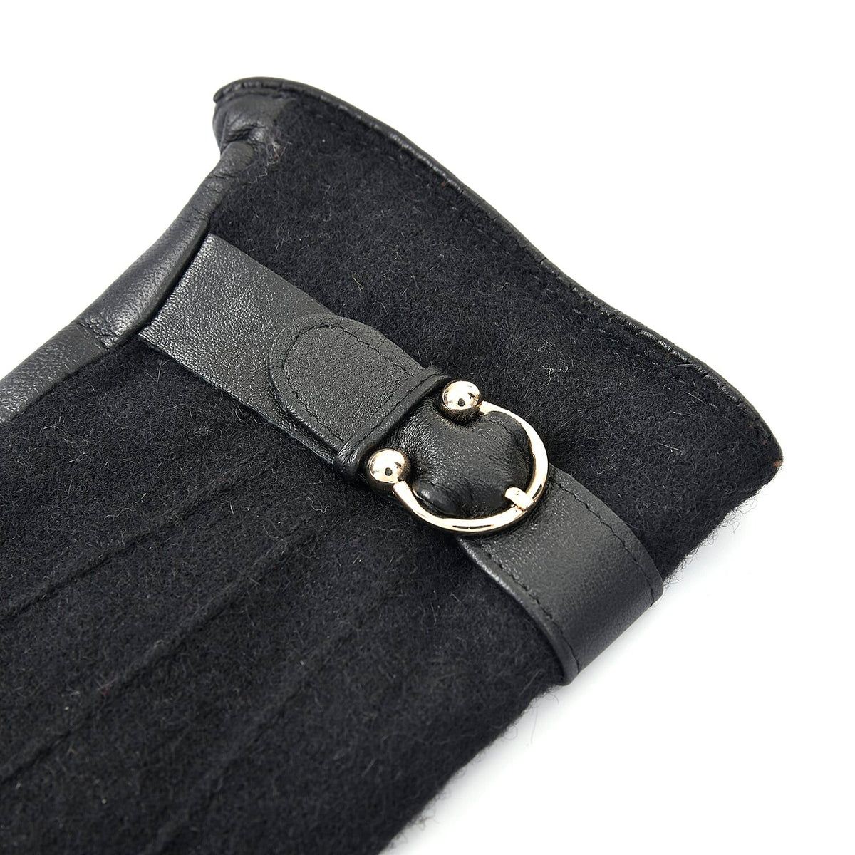100% Genuine Leather Adjustable Gloves - Black 7597309 3