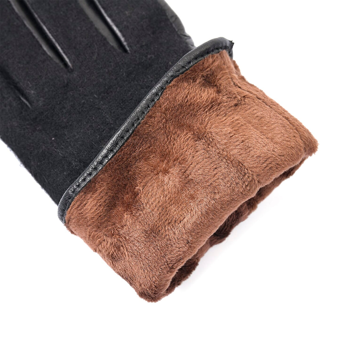 100% Genuine Leather Adjustable Gloves - Black 7597309 4