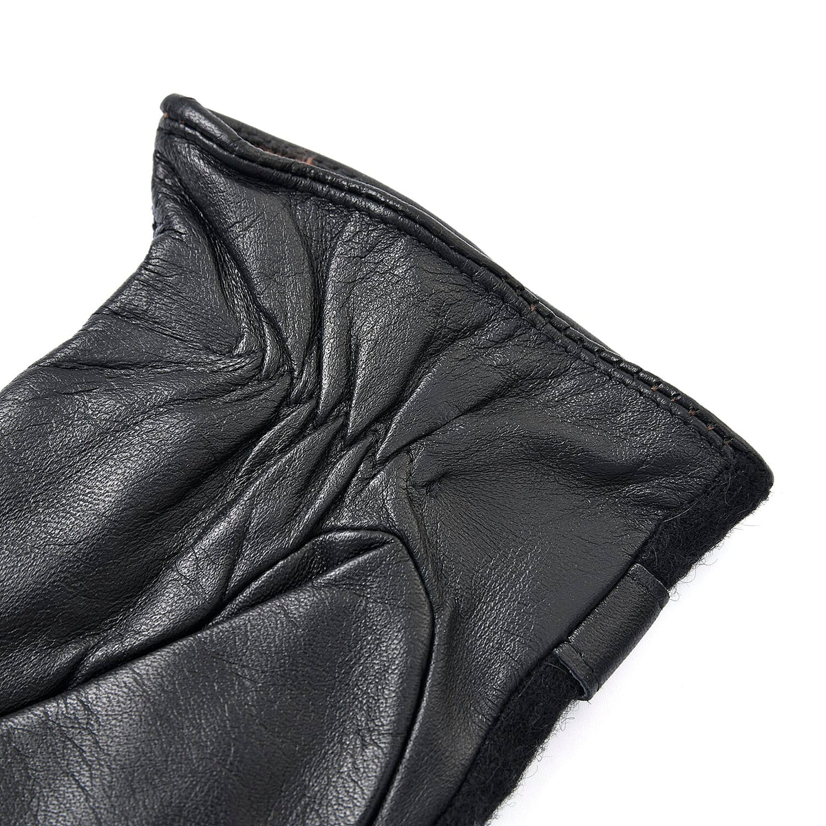 100% Genuine Leather Adjustable Gloves - Black 7597309 5