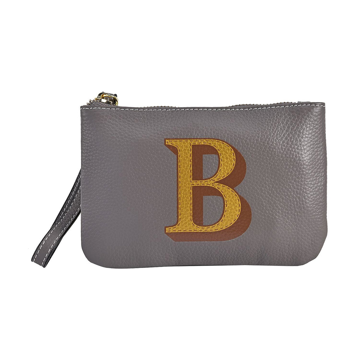 100% Genuine Leather Alphabet E Wallet with RFID Protection - Orange V32607754 0