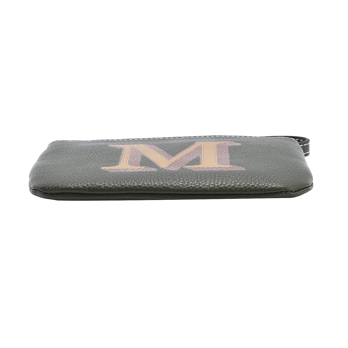 100% Genuine Leather Alphabet M RFID Protected Wallet with Engraved Message on Back Side - Green 7838406 3