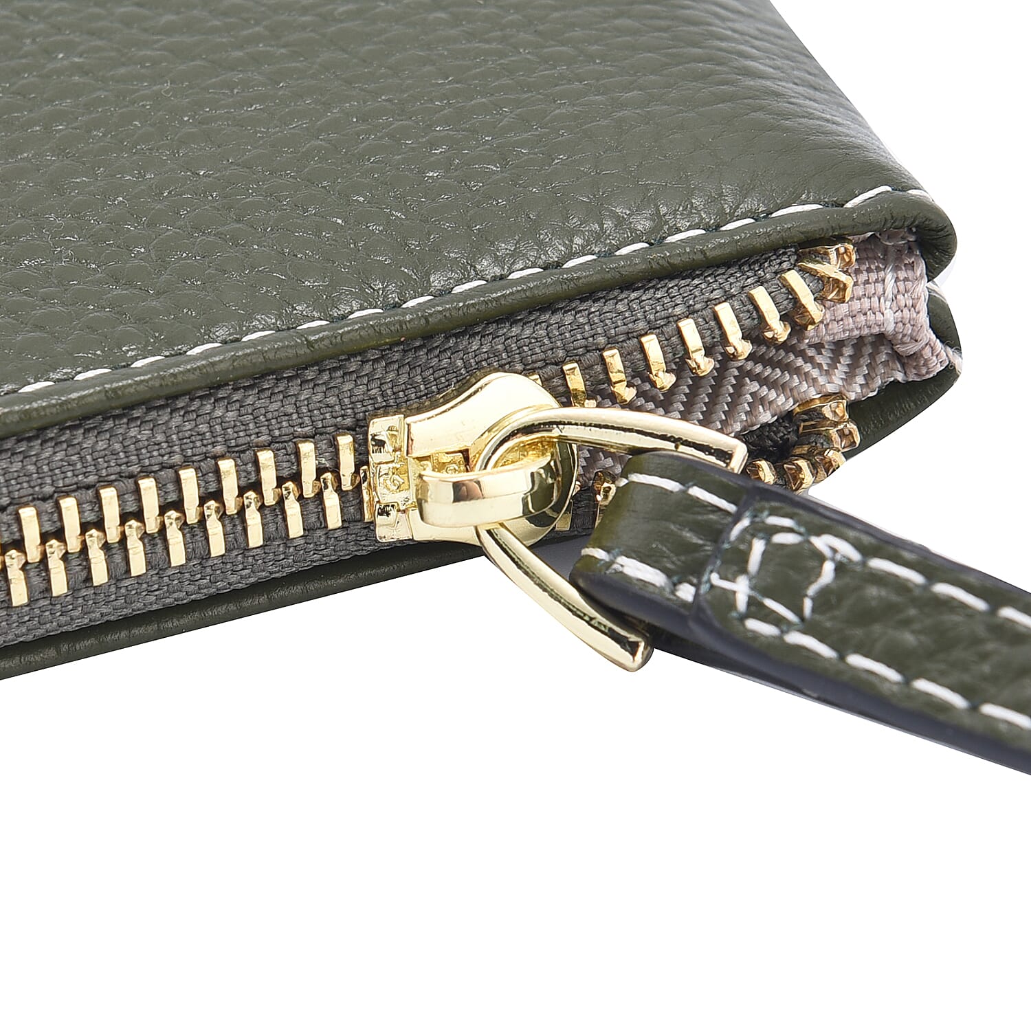 100% Genuine Leather Alphabet M RFID Protected Wallet with Engraved Message on Back Side - Green 7838406 4