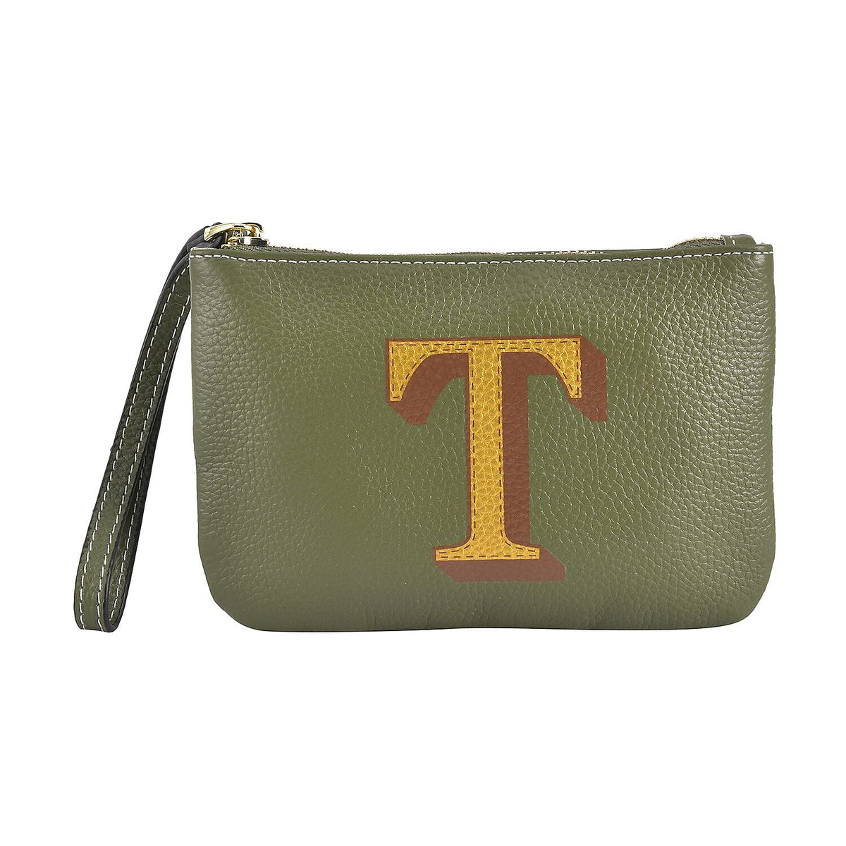 100% Genuine Leather Alphabet E Wallet with RFID Protection - Orange 7028007 0