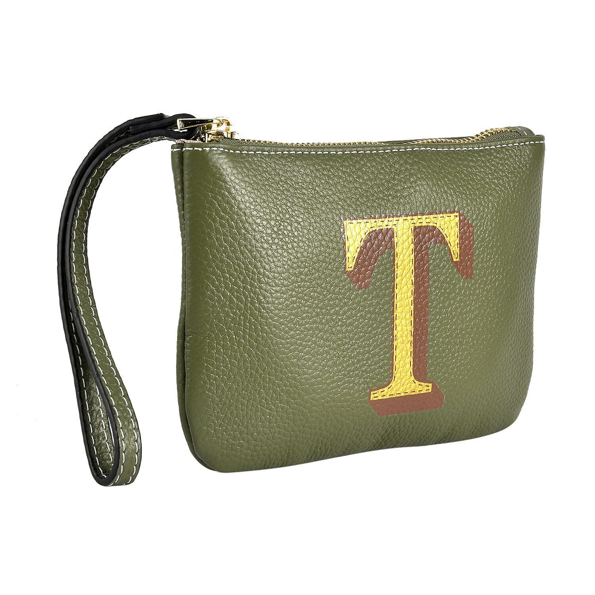 100% Genuine Leather Alphabet E Wallet with RFID Protection - Orange 7028007 7