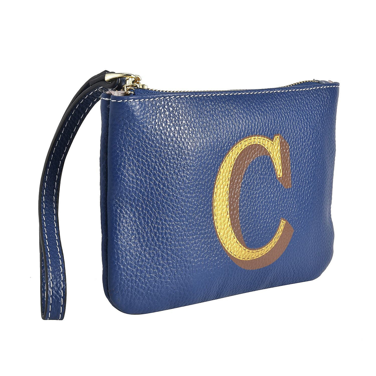 100% Genuine Leather Alphabet E Wallet with RFID Protection - Orange 7028022 7