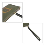 100% Genuine Leather D Letterpress Wristlet Clutch - Army Green