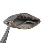 100% Genuine Leather Alphabet S Wallet with RFID Protection - Grey