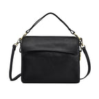 100% Genuine Leather Convertible Bag with Detachable Long Strap (Size 25x12x20 Cm) - Black