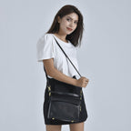 100% Genuine Leather Convertible Bag with Detachable Long Strap (Size 25x12x20 Cm) - Black