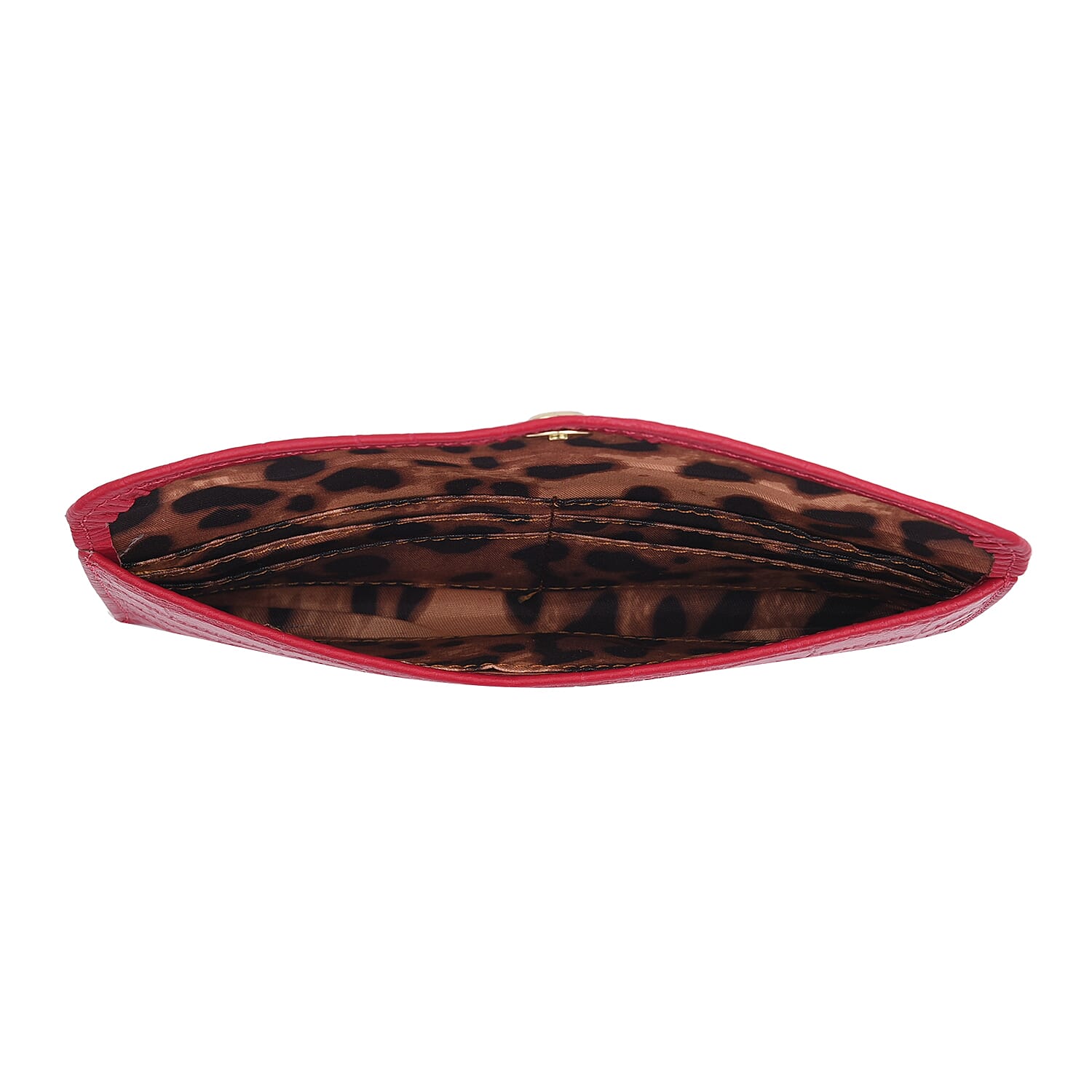 100% Genuine Leather Croc Embossed Pattern Long Size Wallet with Magnetic Closure - Fuchsia 7365349 5
