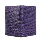 100% Genuine Leather RFID Protected Wallet with 2 Passport Case, Luggage Tag and 9 Card Slot- Purple