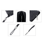 100% Genuine Leather Croc Embossed Wallet with Zipper Closure (Size 21x12x3 Cm) - Black