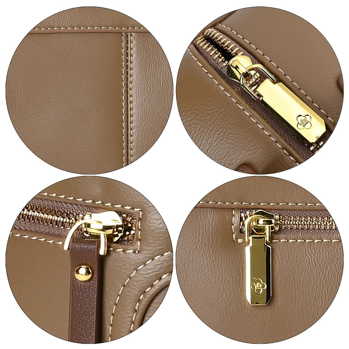 Manhattan CloseOut- 100% Genuine Leather  Bag with Shoulder Straps - Gold 7603767 4