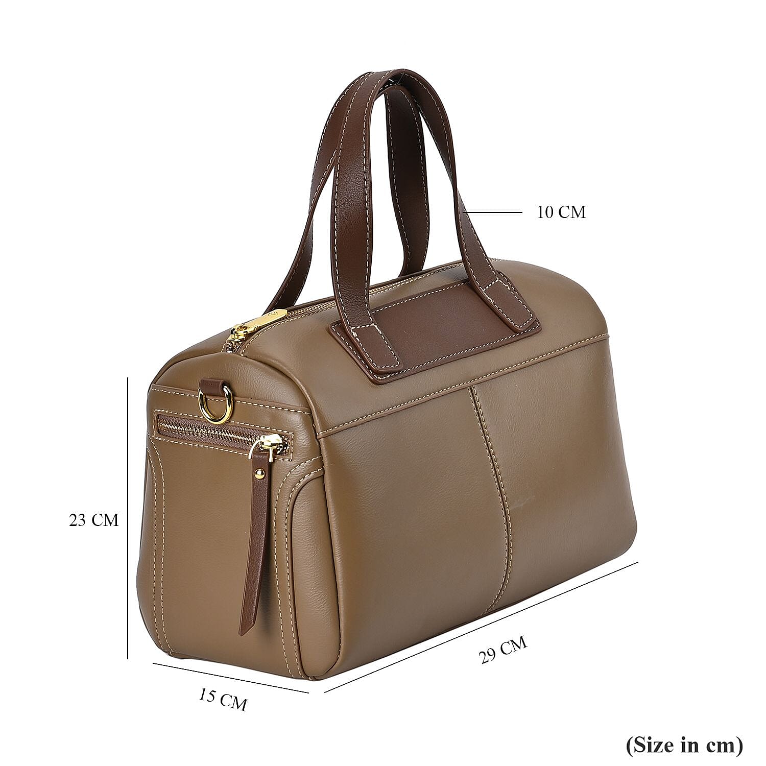 Manhattan CloseOut- 100% Genuine Leather  Bag with Shoulder Straps - Gold 7603767 5