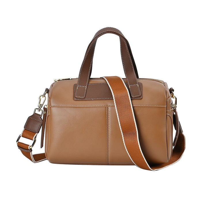 Manhattan CloseOut- 100% Genuine Leather  Bag with Shoulder Straps - Tan 7603769 1