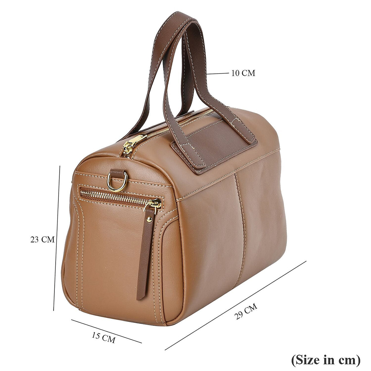 Manhattan CloseOut- 100% Genuine Leather  Bag with Shoulder Straps - Tan 7603769 11